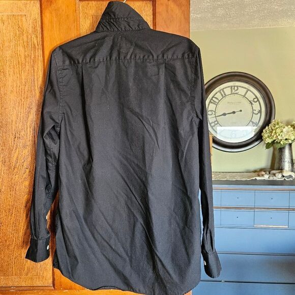 Croft & Barrow Men’s Black LS Shirt Classic Fit Easy Care Size 14.5 32/33 sleeve - Picture 2 of 10